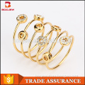 Fashion latest cheap price alloy jewelry top quality gold plated women's finger zircon ring